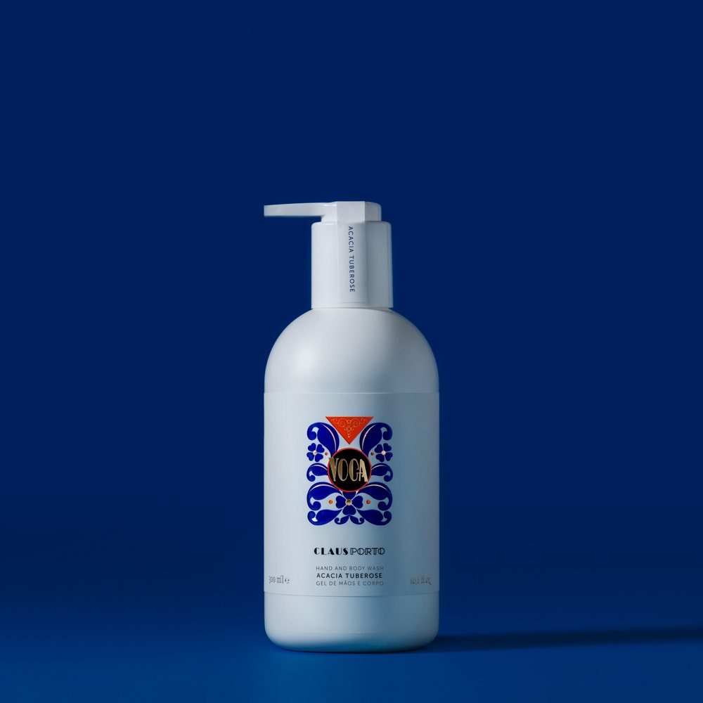Claus Porto hand and body wash Acacia Tuberose in pump bottle