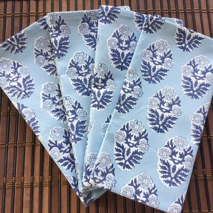 Navy and indigo blue napkins - set of 4