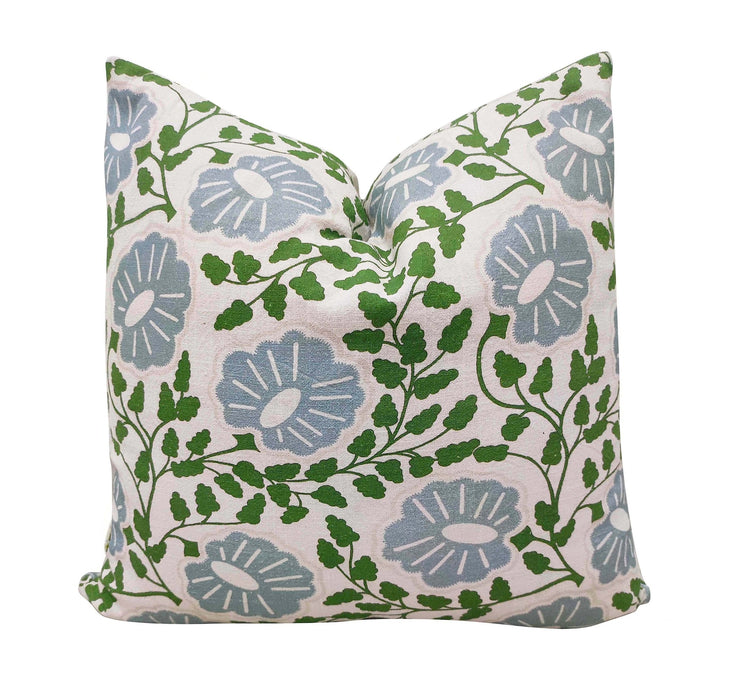 Lidia Paisley Green and Blue Pillow - 20"x20"