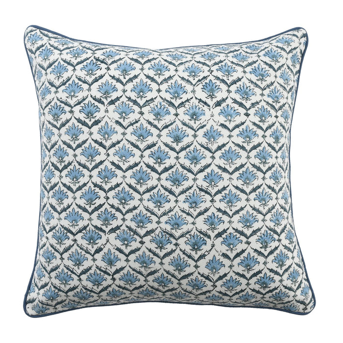 Dahlia Blue Throw Pillow