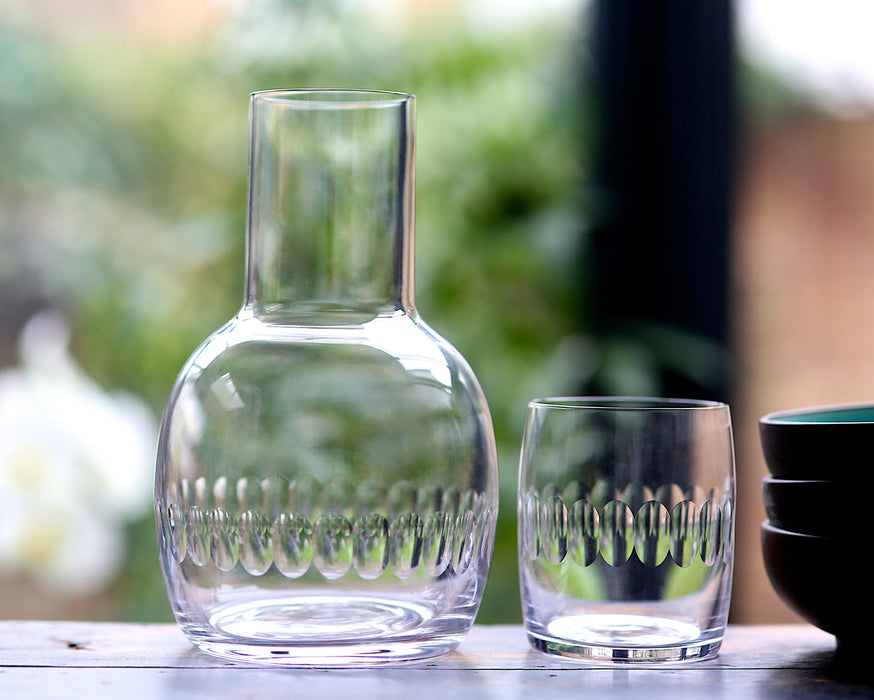 Crystal Carafe Set with Lens Design