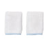 2 signature wash cloths white with light blue on white background