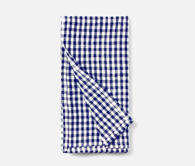 Navy/White Linen Blake Gingham Napkins - Set of 4