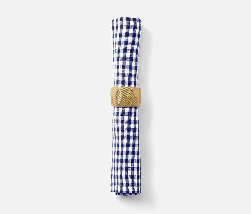 Navy/White Linen Blake Gingham Napkins - Set of 4