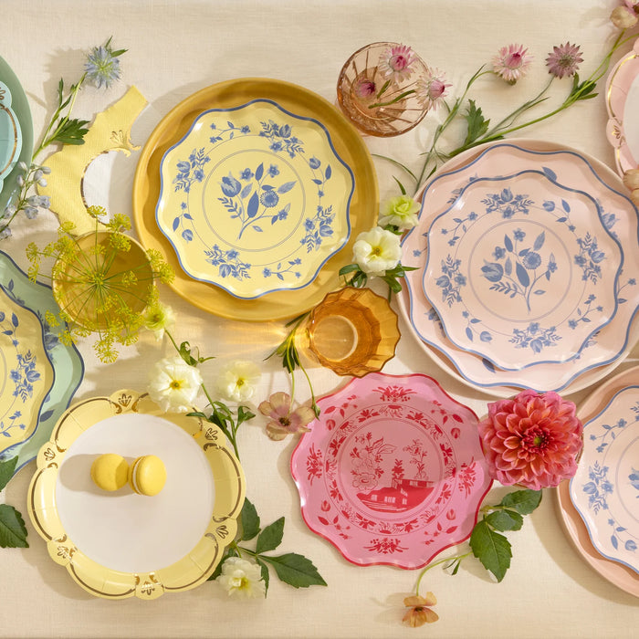 Pink Vintage Botanical Side Plates