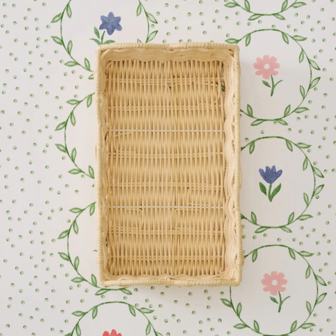 Natural Rattan napkin holder on floral background