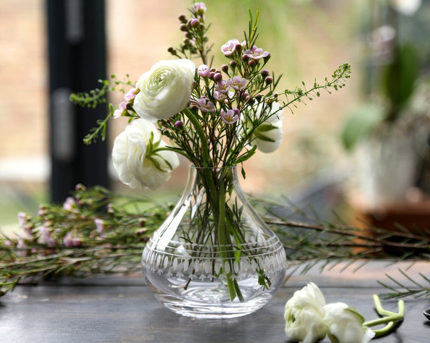 Crystal Vase with Ovals Design