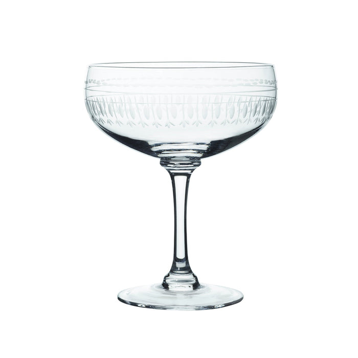 Champagne Coupes with Ovals Design - Set of 4