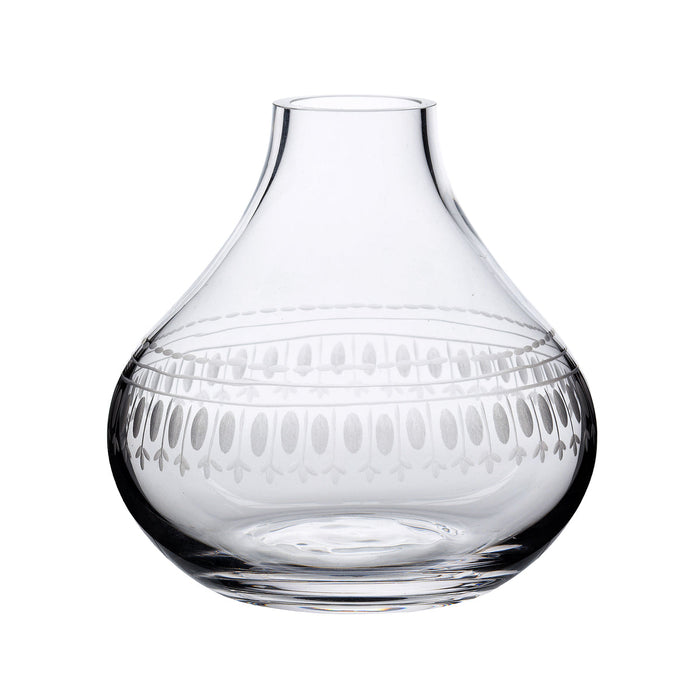Crystal Vase with Ovals Design