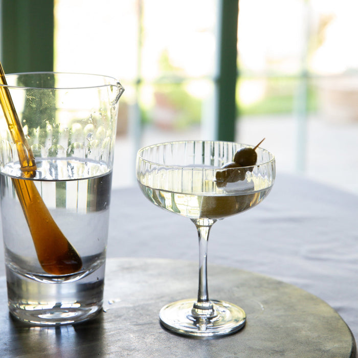 Crystal Champagne Coupe with Ripple Designs - Set of 4