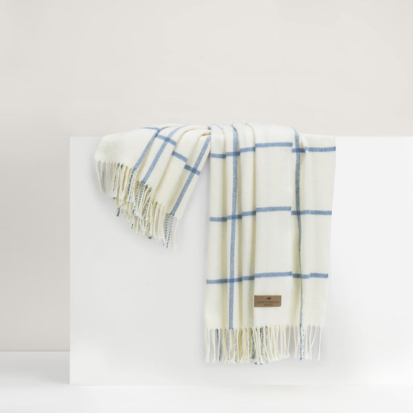 Blue Denim Lexington Plaid Throw
