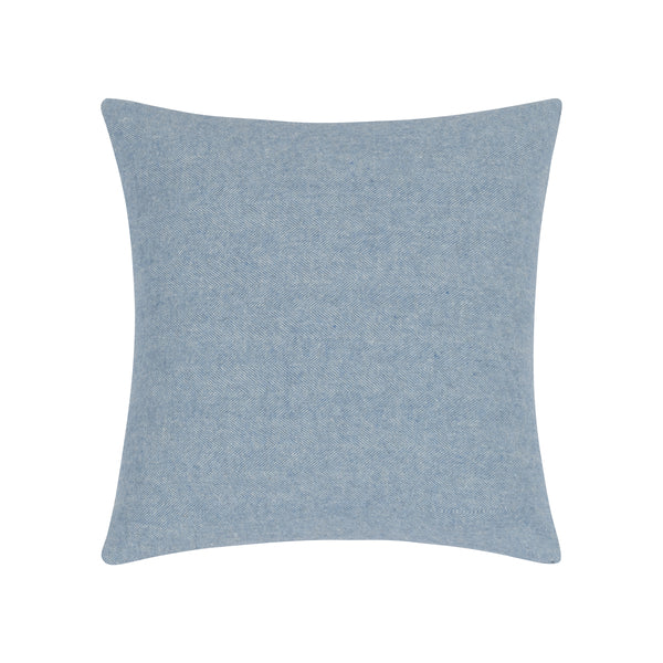 Blue Denim Zip Solid Herringbone Pillow