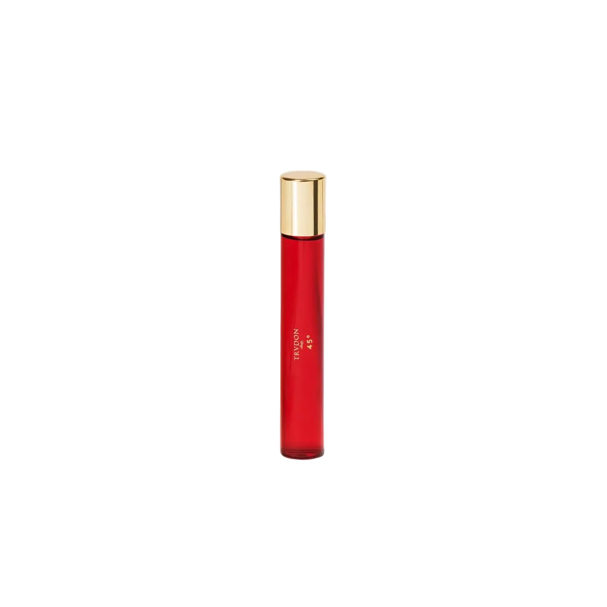Red rollerball pen with gold cap on a white background