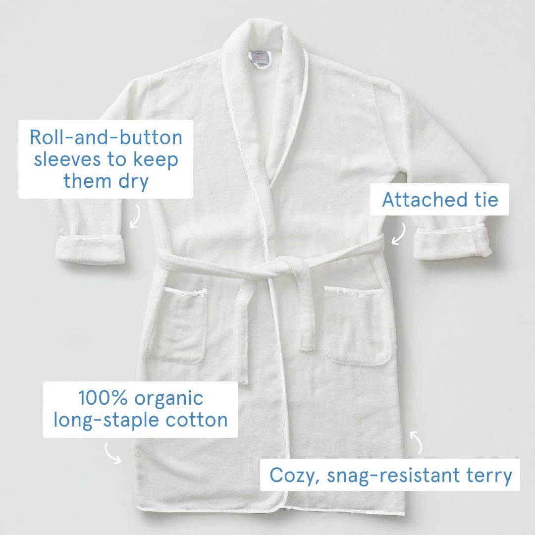 Diagram of white robe on white background