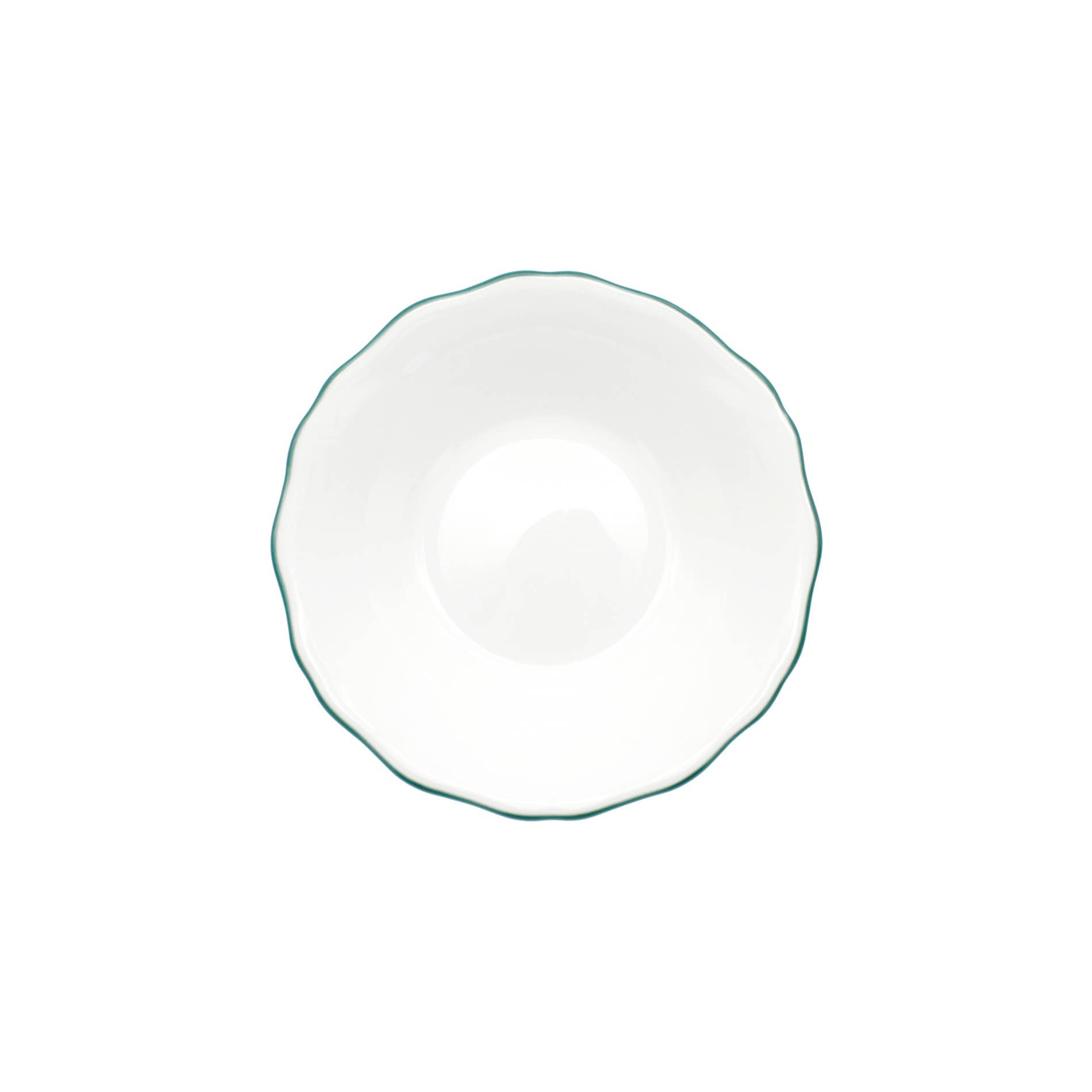Forest Green rim soup/pasta bowl on white background