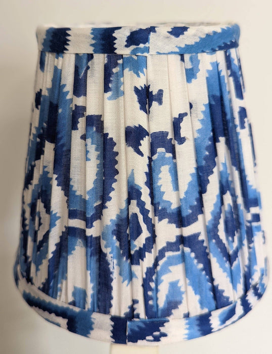 Blue Ikat Empire Pleated Lampshade, 15cms