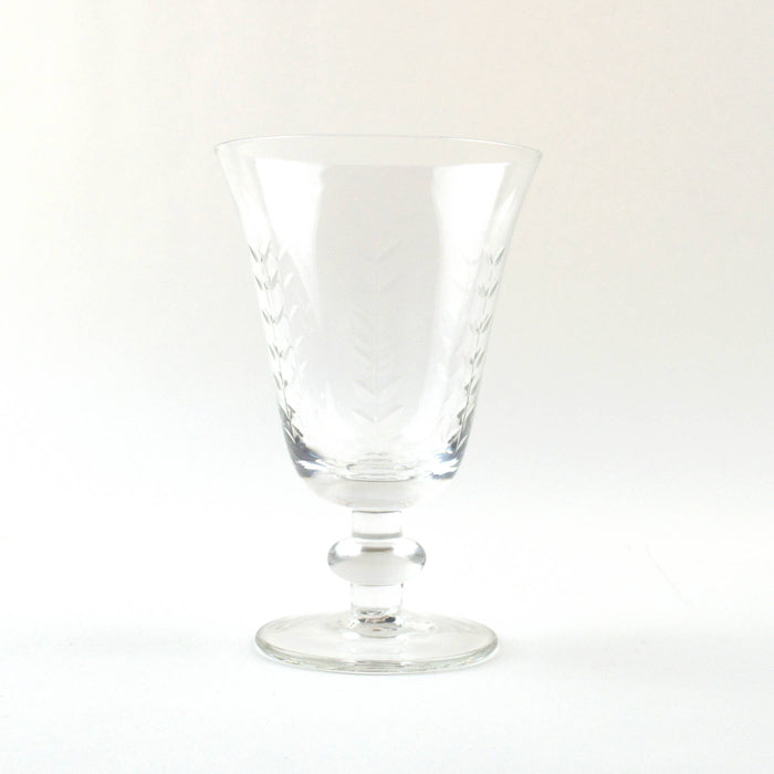 Clear Etched Wine Glass